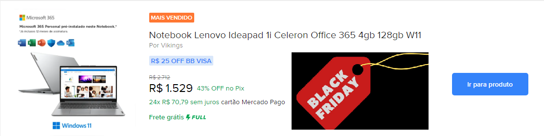 Notebook Mercado Livre