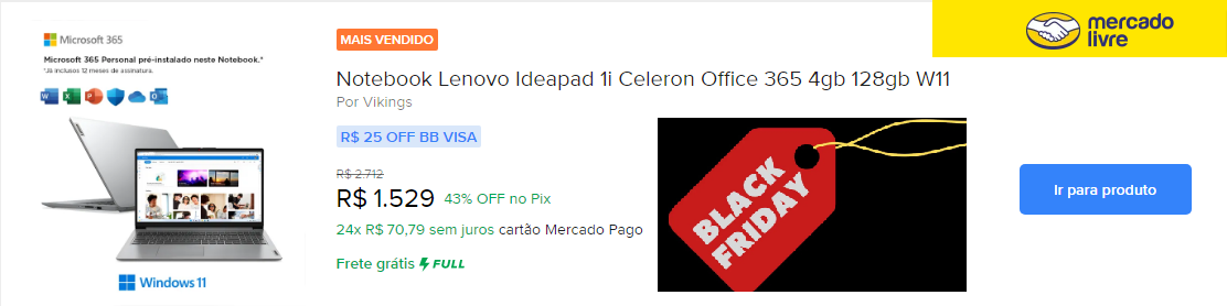 Notebook Mercado Livre
